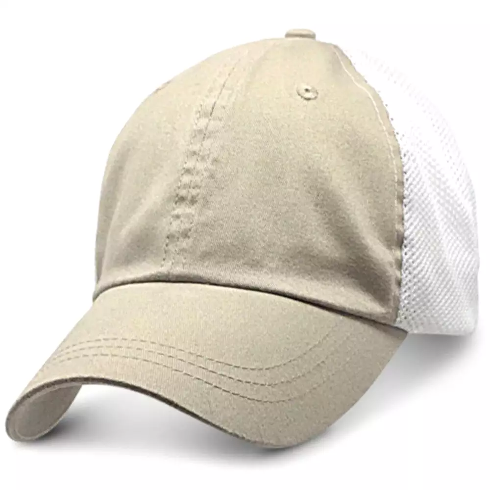 Cream Partial Soft Mesh - Unstructured Baseball Cap