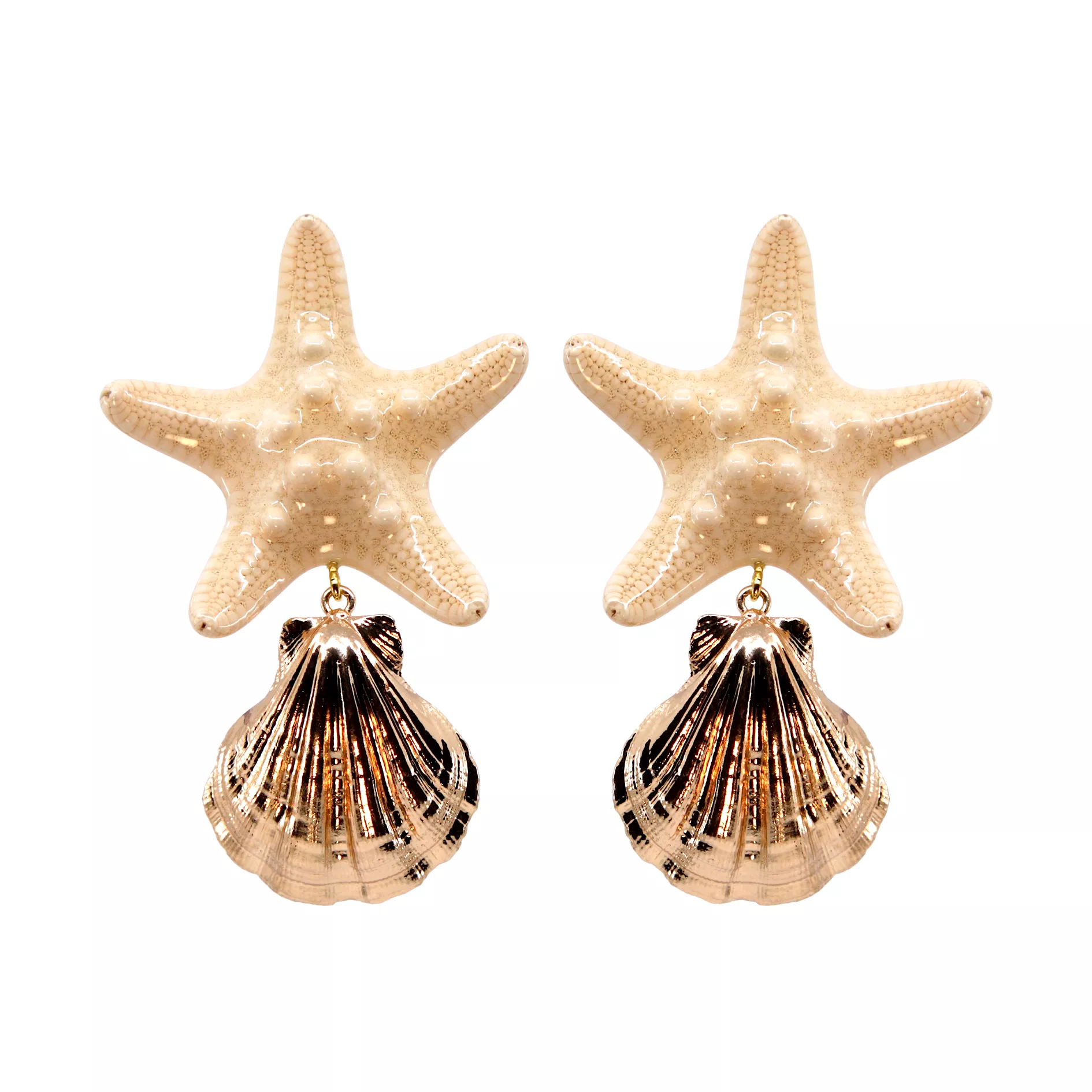 CREAM STARFISH EARRINGS