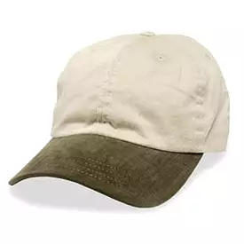 Cream with Olive Visor - Unstructured Baseball Cap