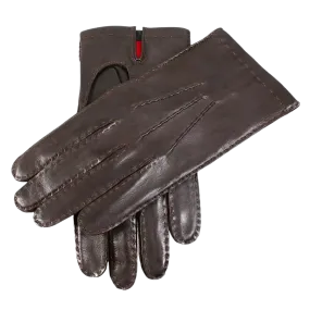 Dents Silk Lined Leather Gloves in Brown