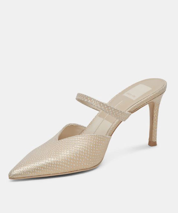 Dolce Vita Kanika Heels - Champagne Embossed Leather