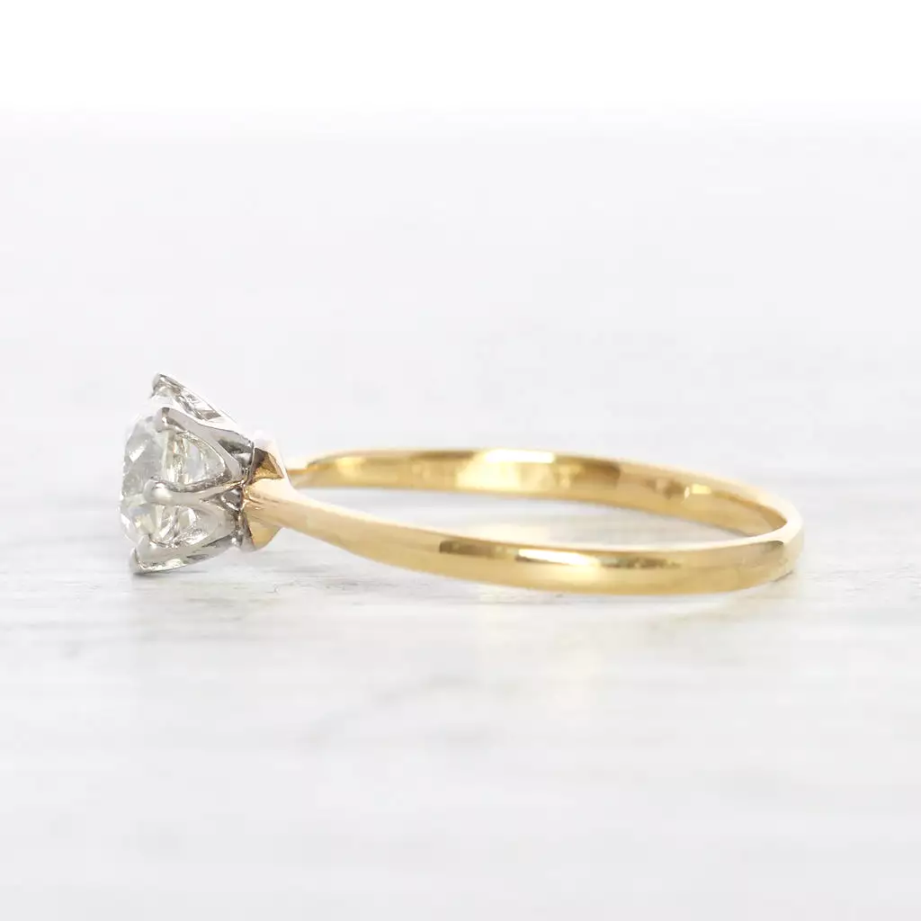 Edwardian 0.85 Carat Old Mine Cut Diamond Solitaire