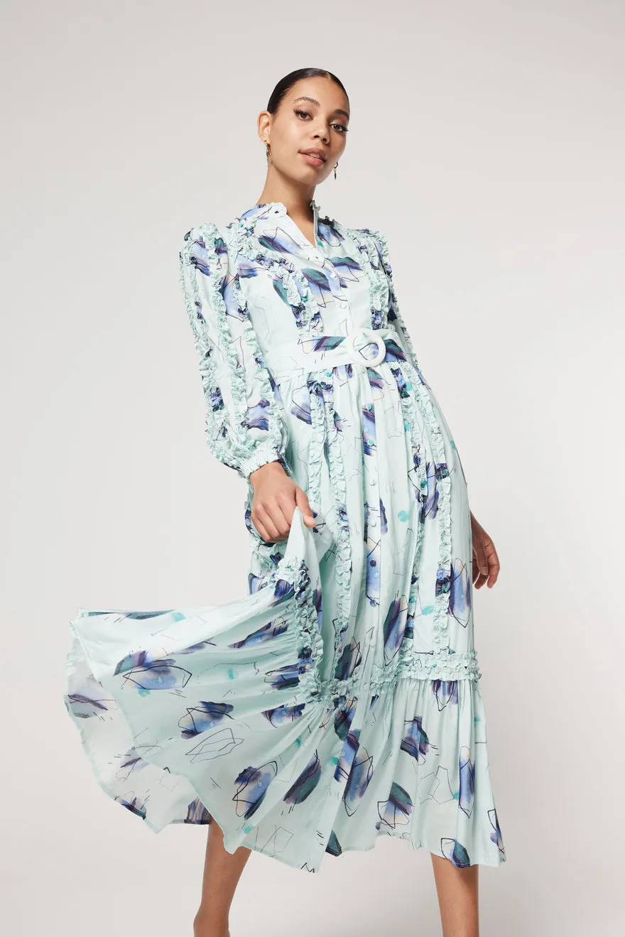 ----Elliatt   ----Warmth Maxi Dress - Blue Multi ---