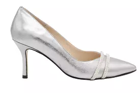 EMIS Pewter Pointed Toe Court Shoe