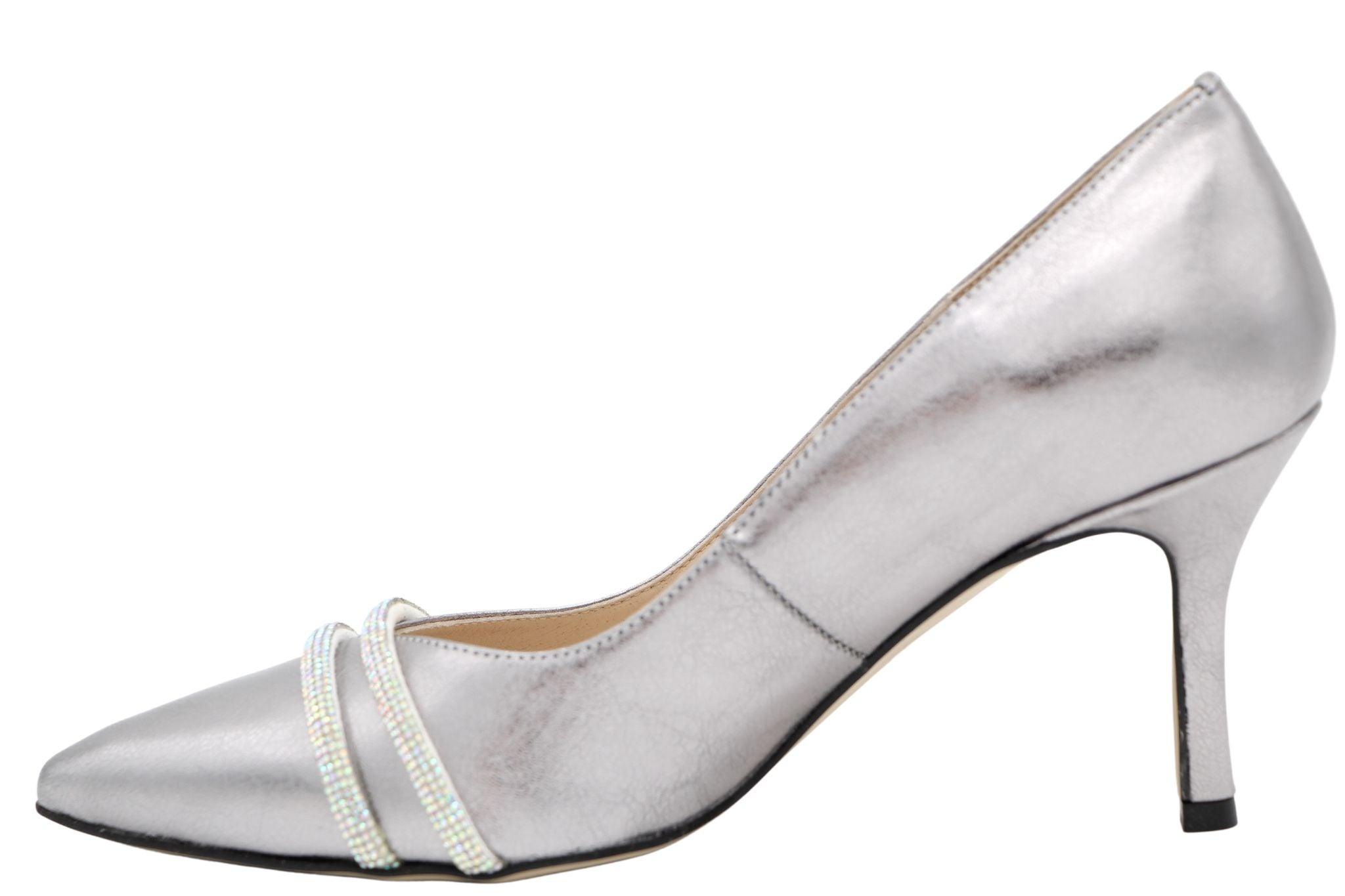 EMIS Pewter Pointed Toe Court Shoe