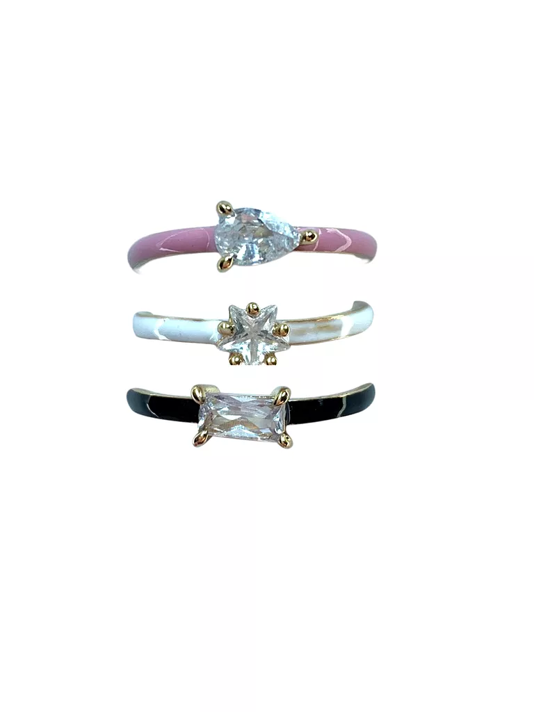 *Enamel CZ Stacking Ring by Love, Poppy