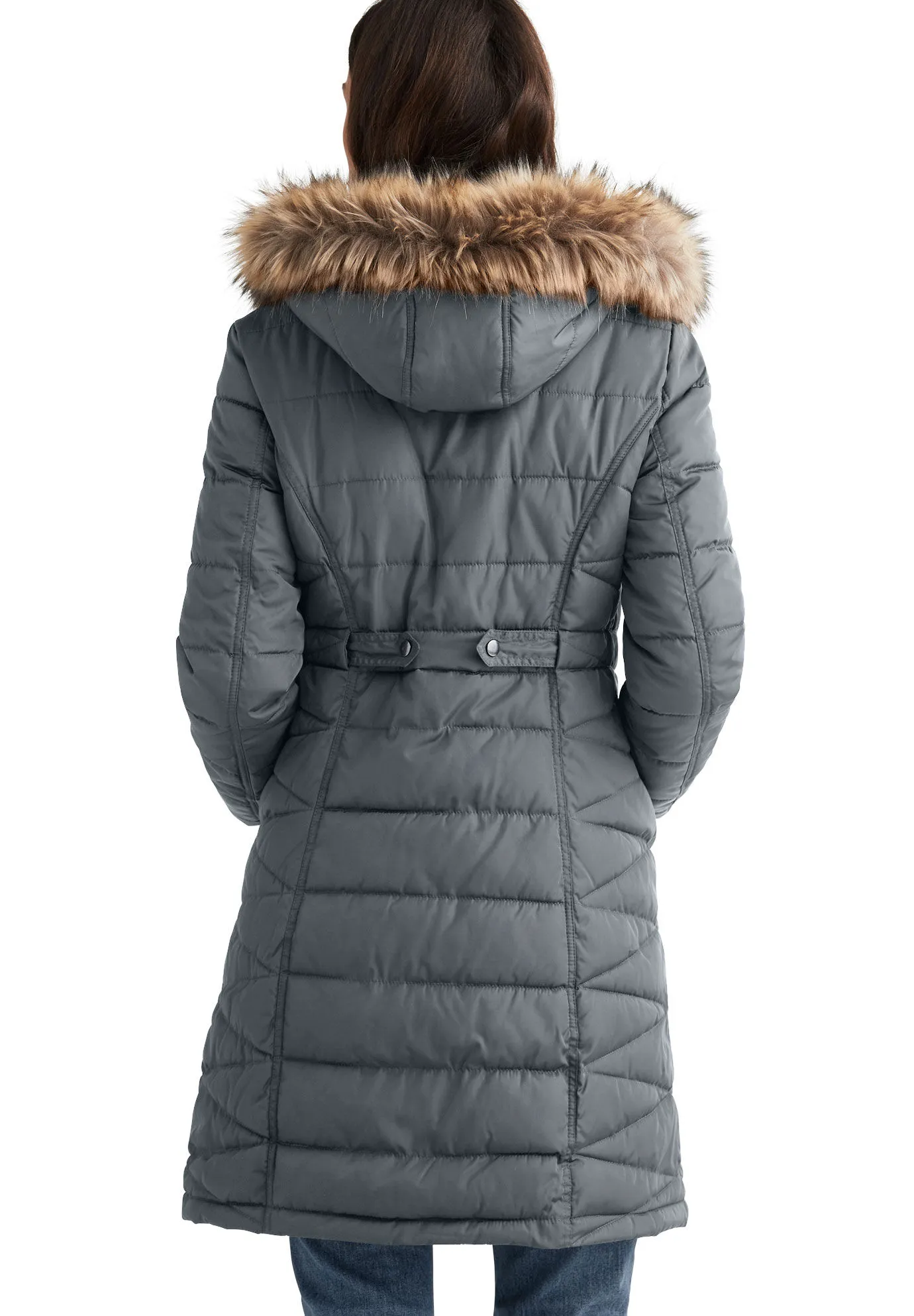 Faux Fur Trim Puffer