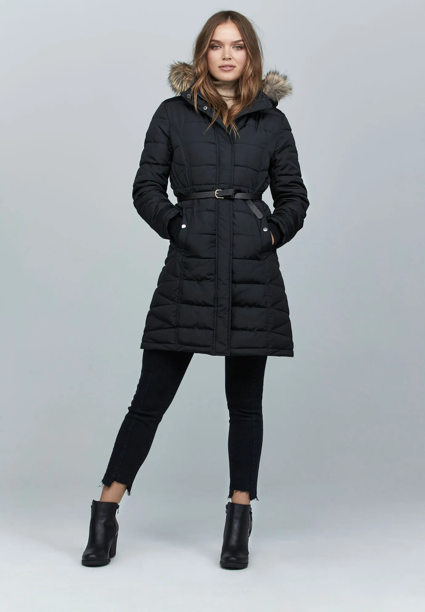 Faux Fur Trim Puffer