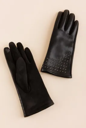 Francine Studded Leather Gloves