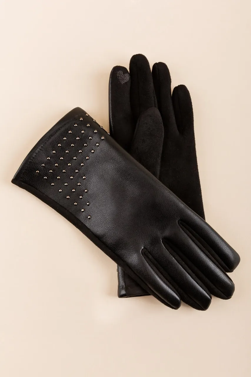 Francine Studded Leather Gloves