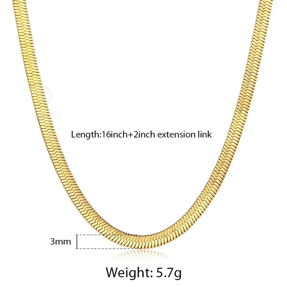 Gold Filled Herringbone Necklace