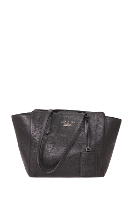 Gucci Black Leather Small Swing Tote