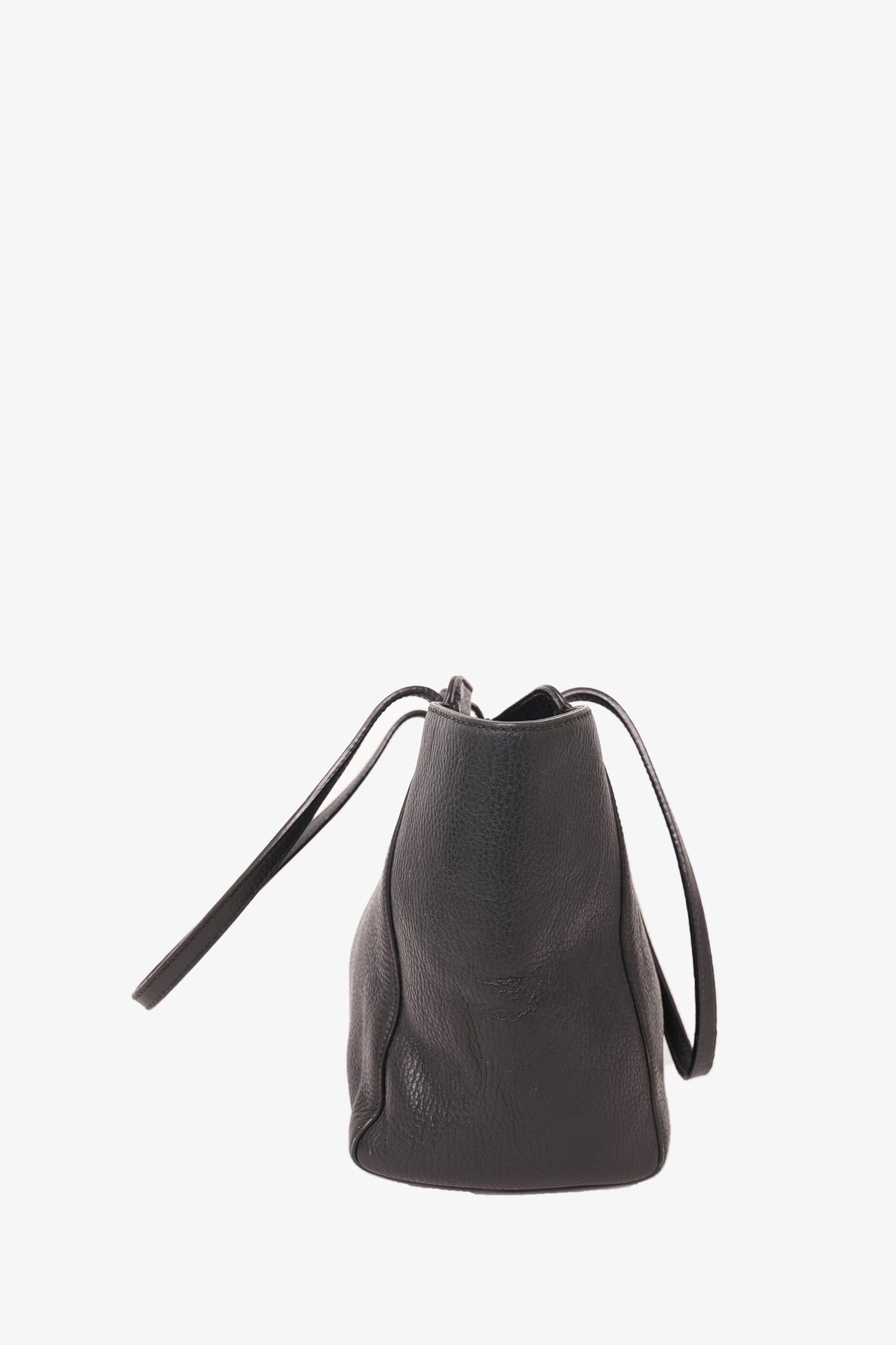 Gucci Black Leather Small Swing Tote