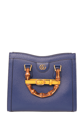 Gucci Blue Leather Diana Small Tote Bag