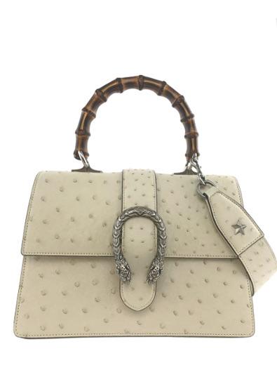 Gucci Dionysus Bamboo Top Handle Ostrich Bag