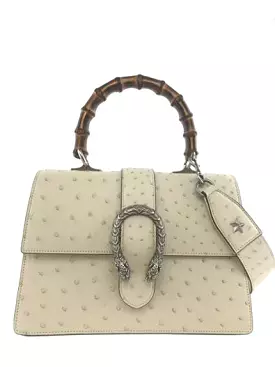 Gucci Dionysus Bamboo Top Handle Ostrich Bag