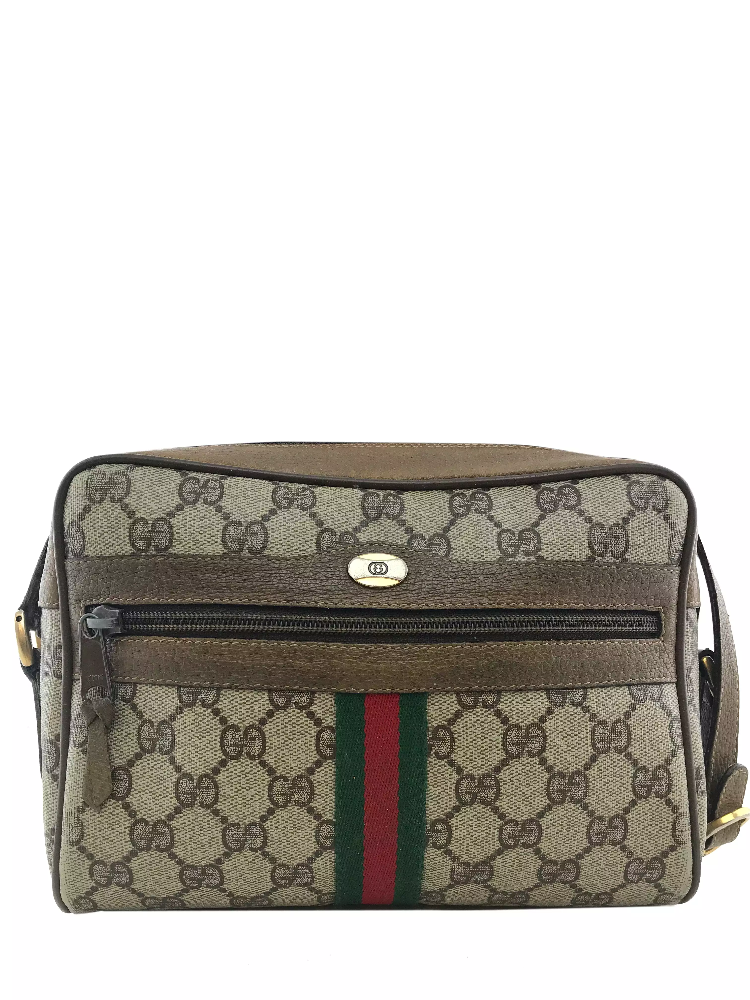 Gucci Monogram Web Camera Crossbody Bag