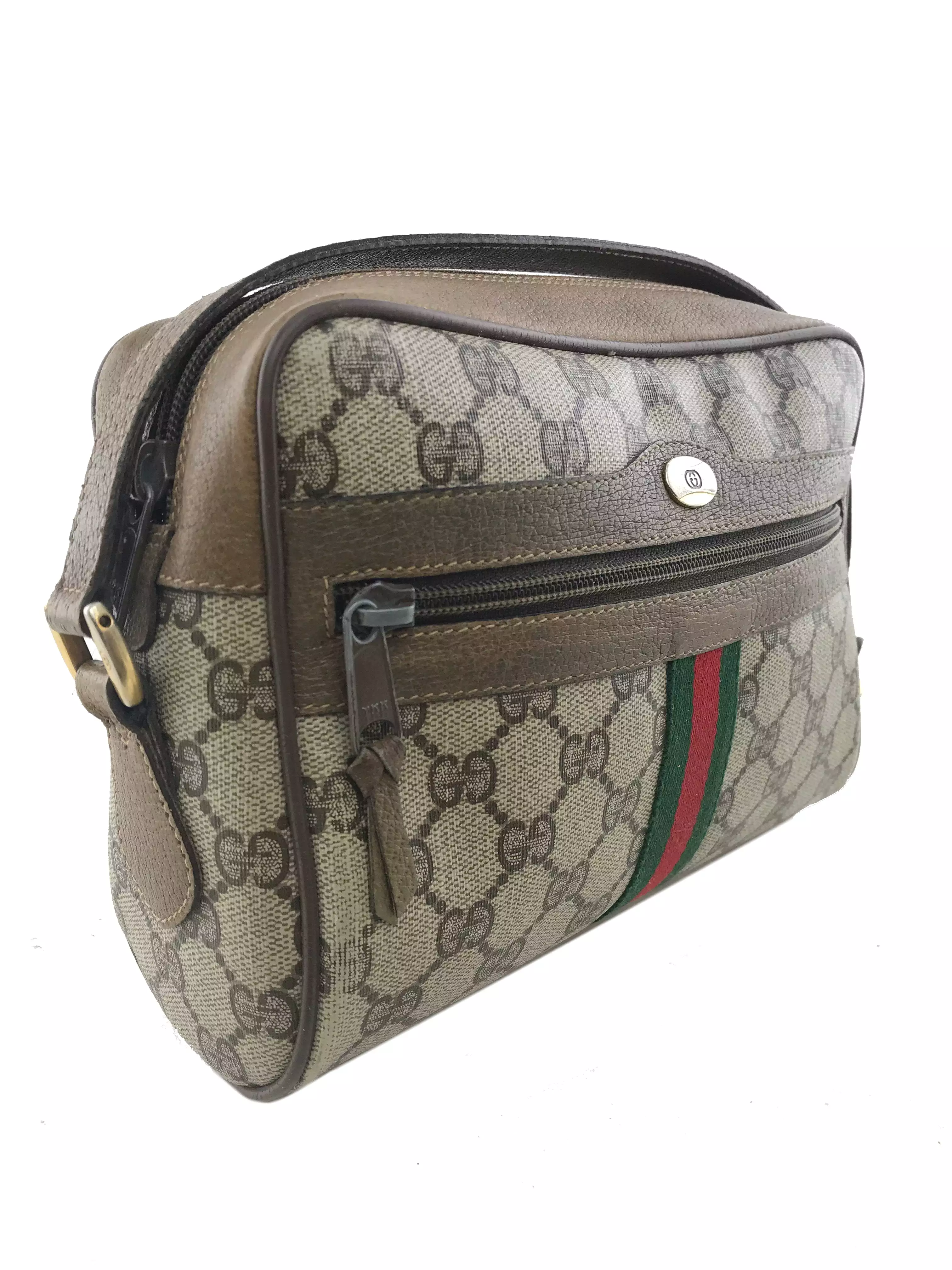 Gucci Monogram Web Camera Crossbody Bag