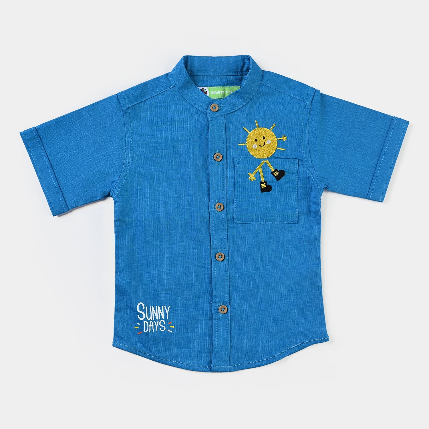 Infant Boys Cotton Slub Basic Casual Shirt (Sun Shine)-Turkish