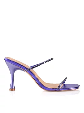 Izzy Diamante Stiletto Heels - Purple Metallic Leather