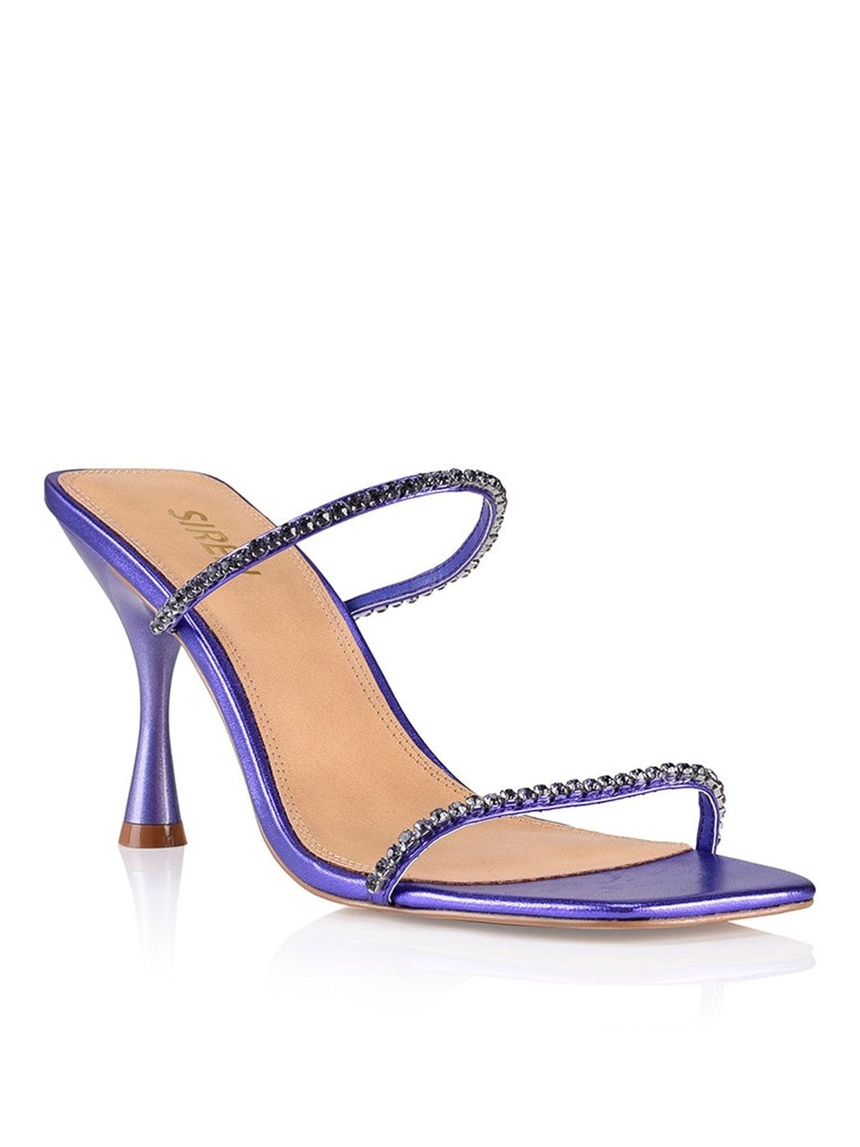 Izzy Diamante Stiletto Heels - Purple Metallic Leather