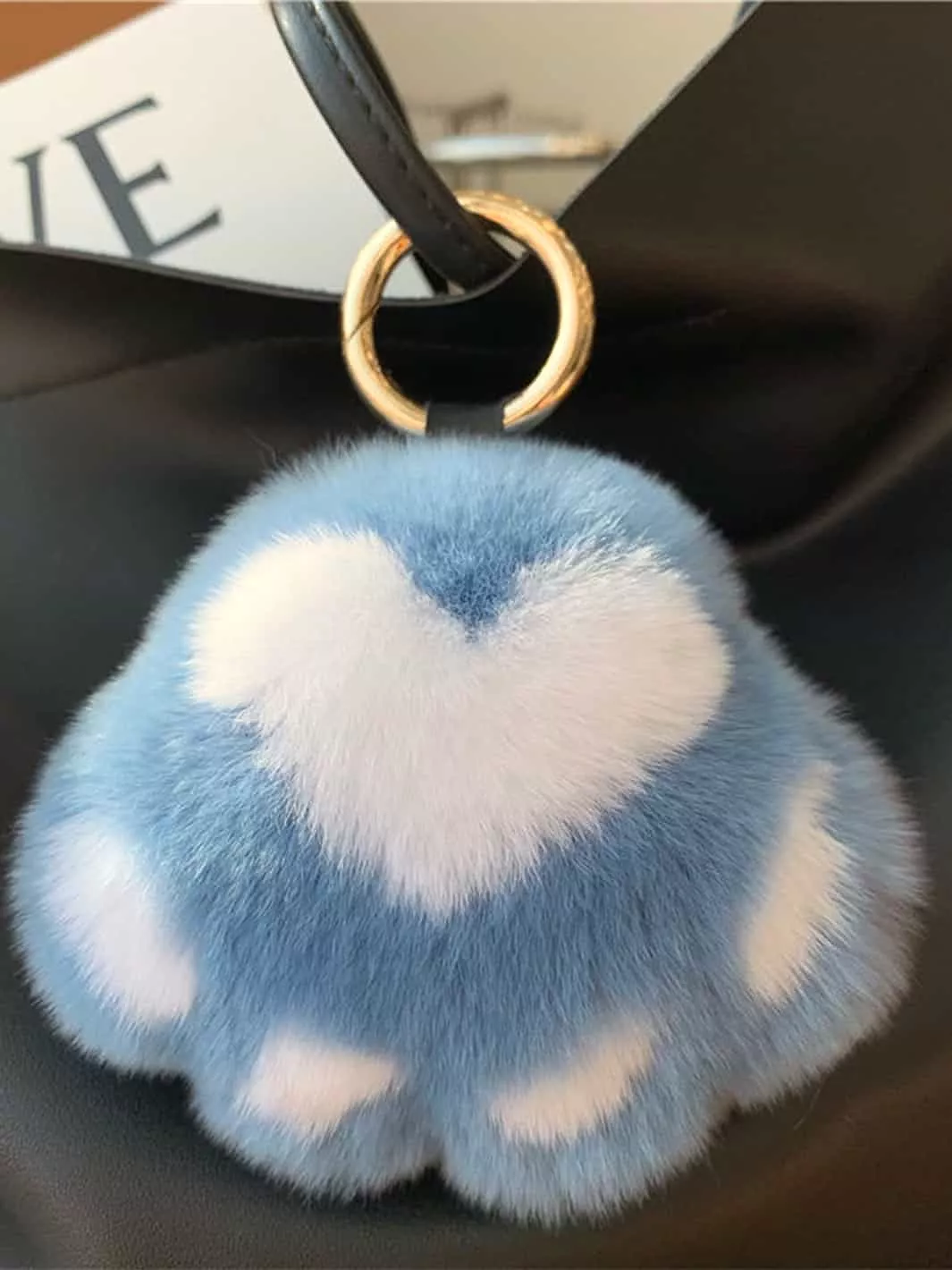 Kitten's paws plush bag pendant