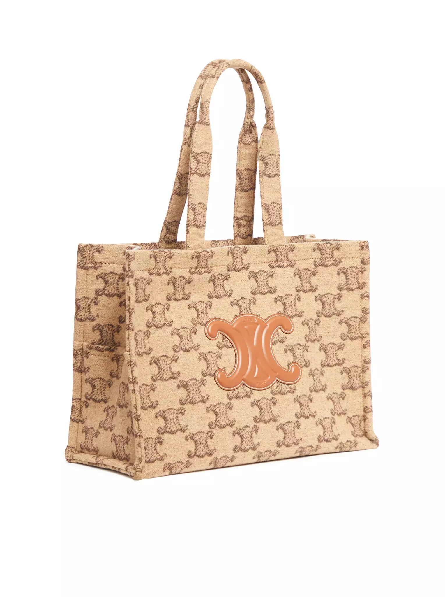 LARGE CABAS THAIS BAG IN CAMEL TRIOMPHE FABRIC