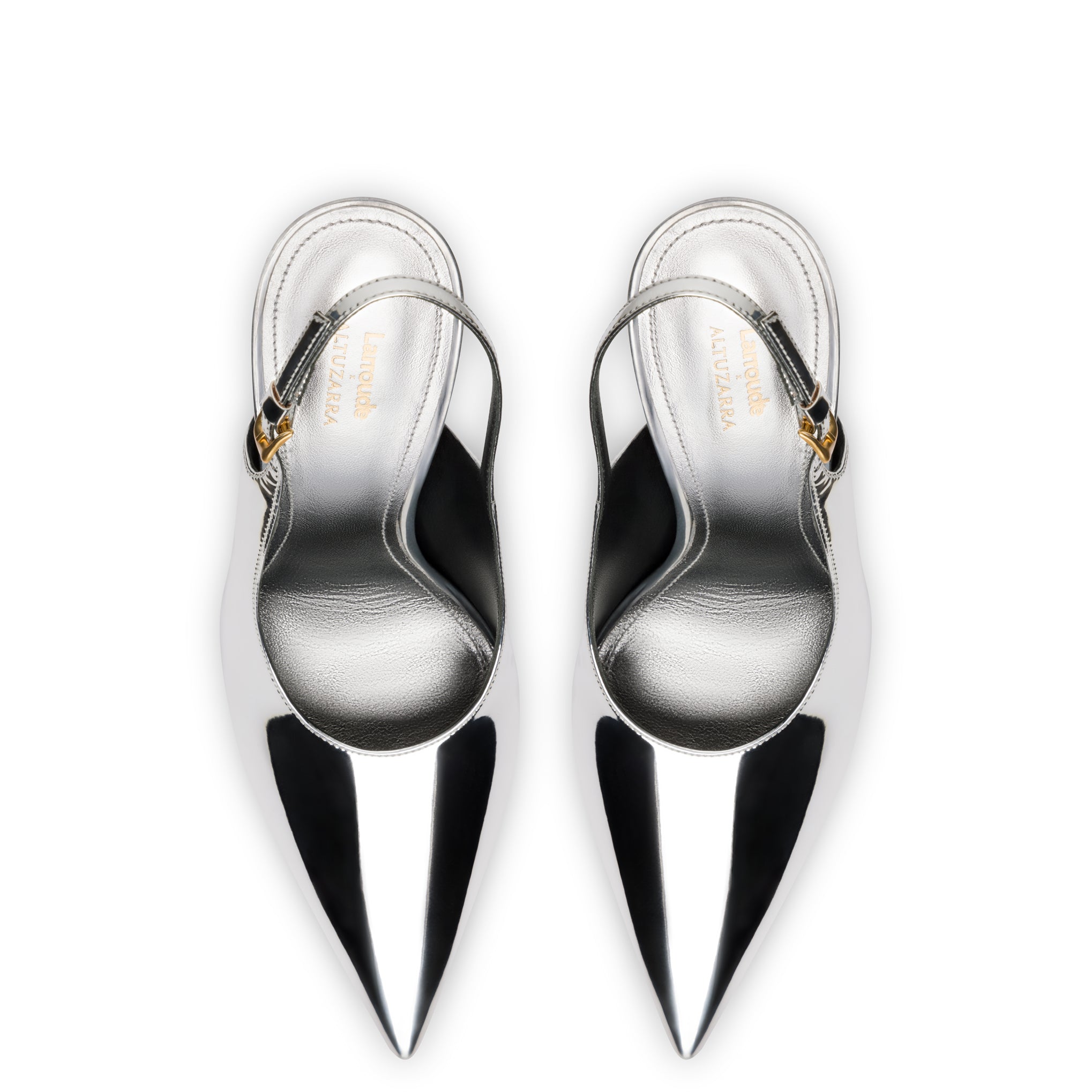 Larroudé x Altuzarra Pump In Silver Specchio