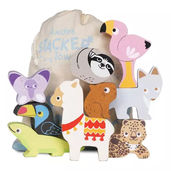 Le Toy Van Petilou Andes Stacking Animals & Bag