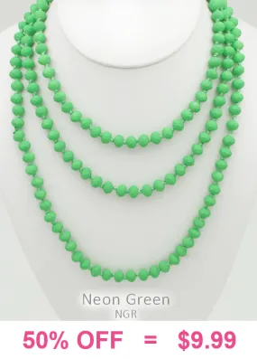 Lime Crystal Beaded 60 Layering Necklace