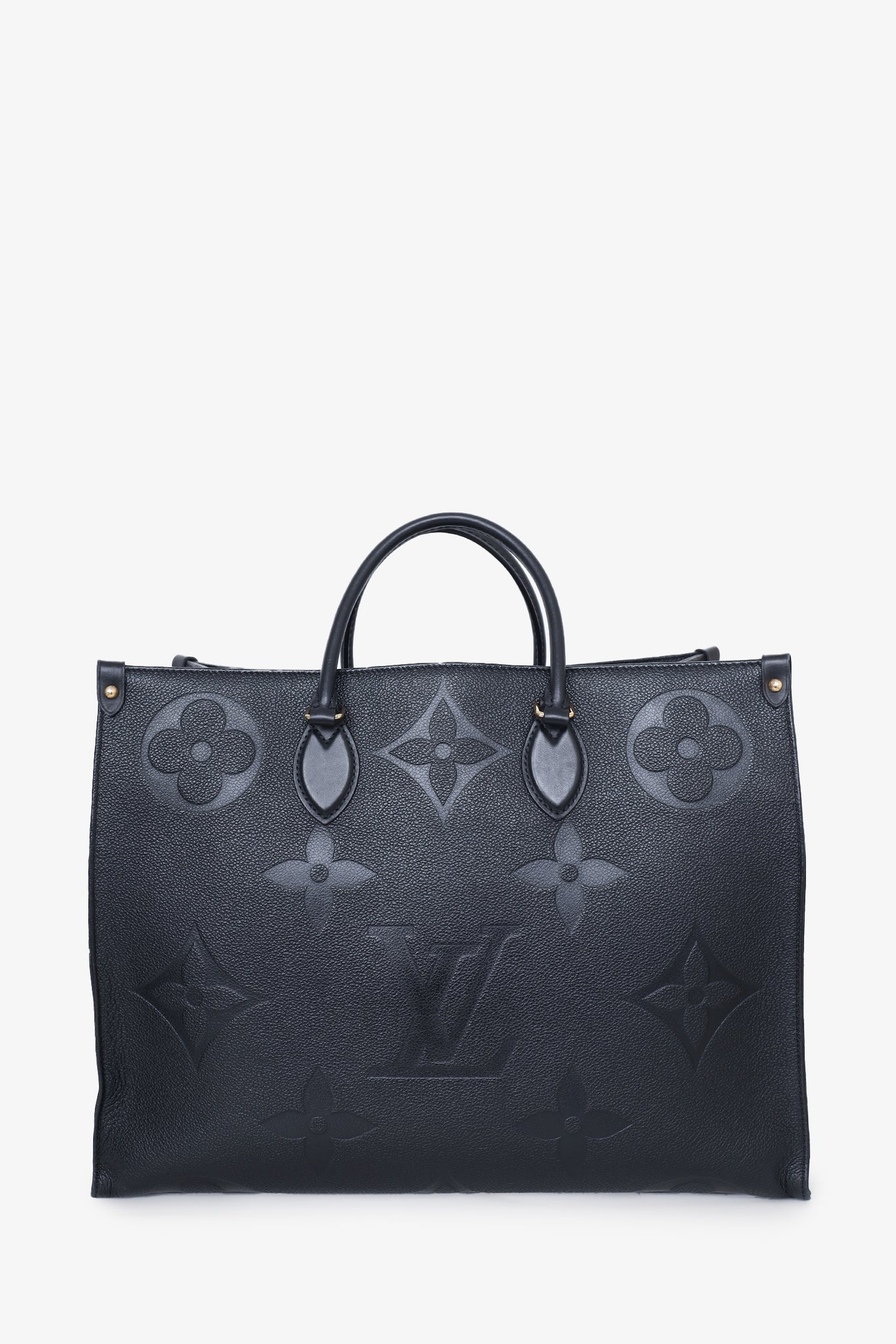 Louis Vuitton 2023 Black Monogram Empreinte Leather OnTheGo GM Tote Bag