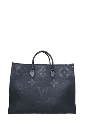 Louis Vuitton 2023 Black Monogram Empreinte Leather OnTheGo GM Tote Bag