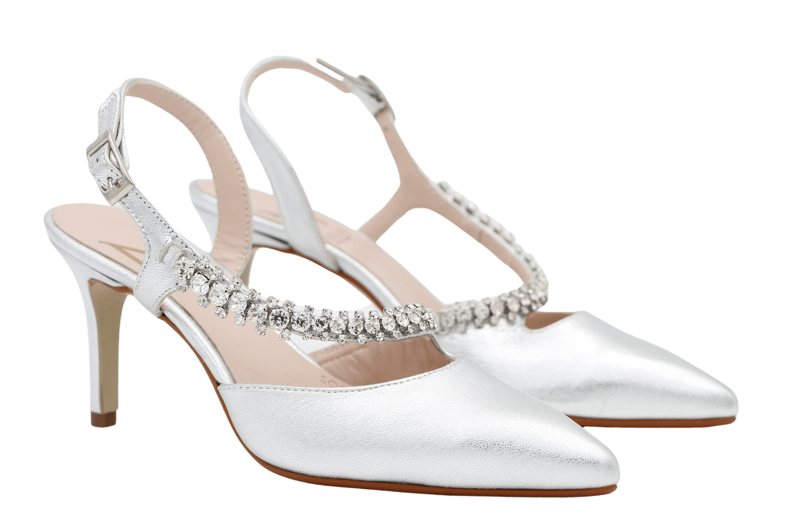 MARIAN Silver  Pointed Toe occasion shoe with diamante