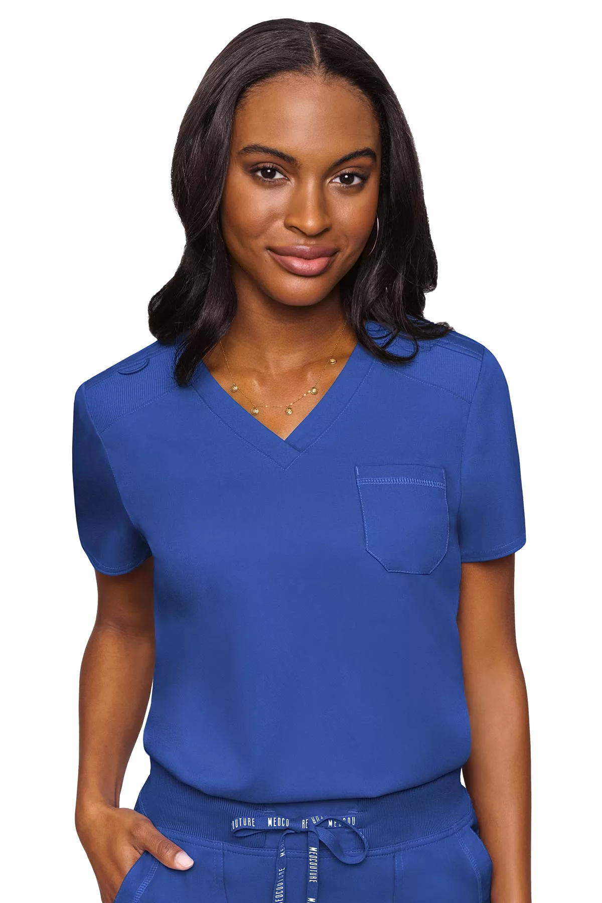 Med Couture Touch 7448 Women's Tuckable Chest Pocket Top