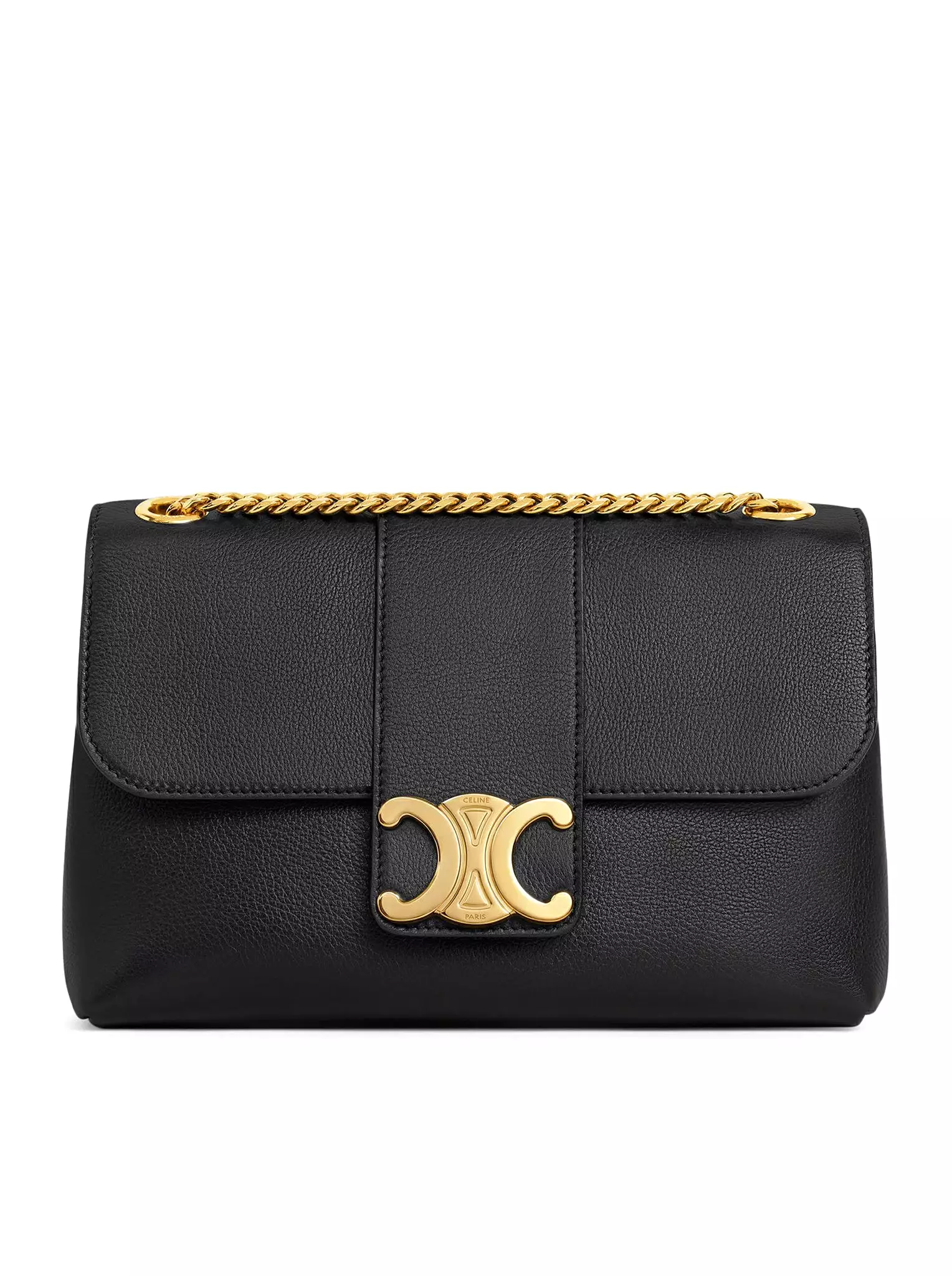 MEDIUM VICTOIRE BAG IN SOFT BLACK CALF LEATHER