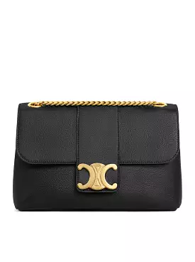 MEDIUM VICTOIRE BAG IN SOFT BLACK CALF LEATHER