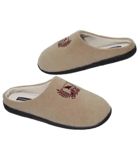 Men's Beige Fleece-Lined Slippers