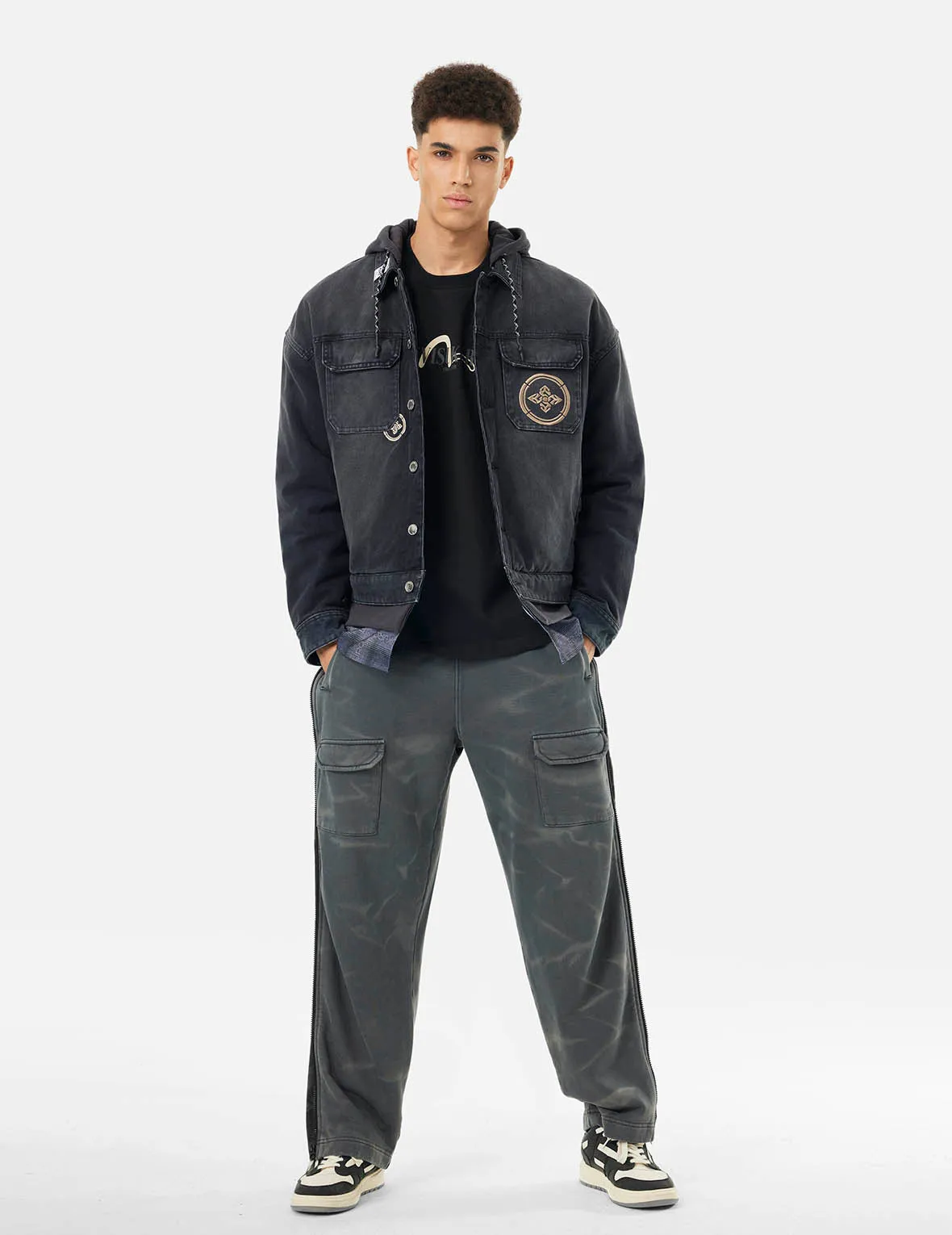 Multi-pocket and Layering Effect Relax Fit Trucker Jacket