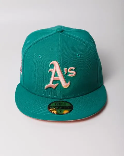 NEW ERA - Accessories - Oakland A's 1989 WS Custom Fitted - Green/Blush