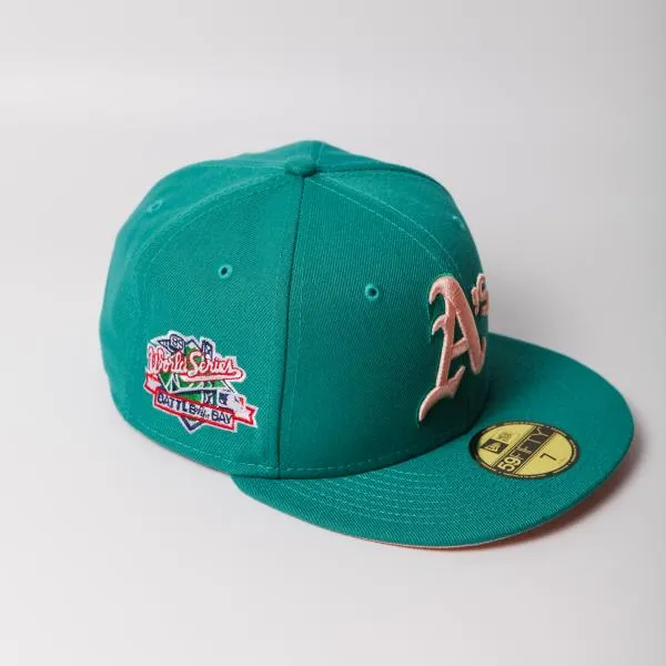 NEW ERA - Accessories - Oakland A's 1989 WS Custom Fitted - Green/Blush