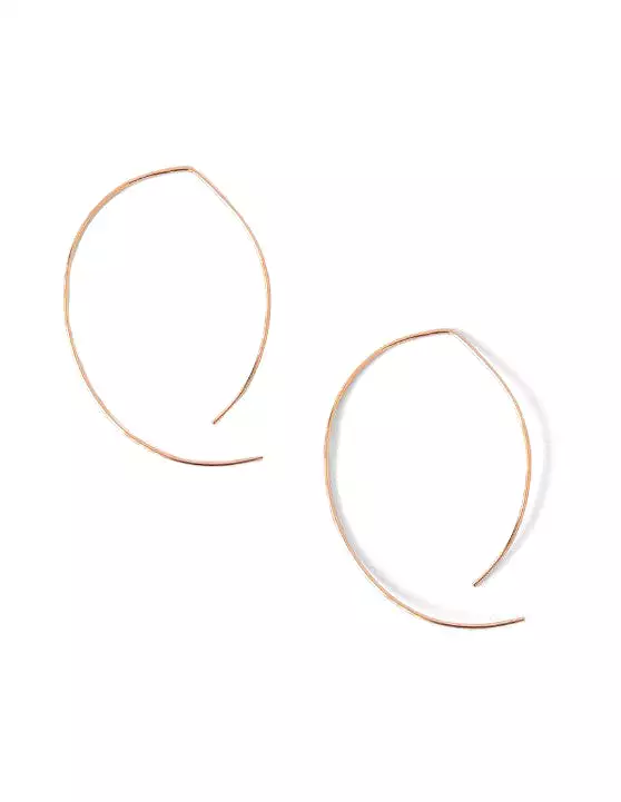 Oval Ear Hoops, 9k Rose Gold (pair)