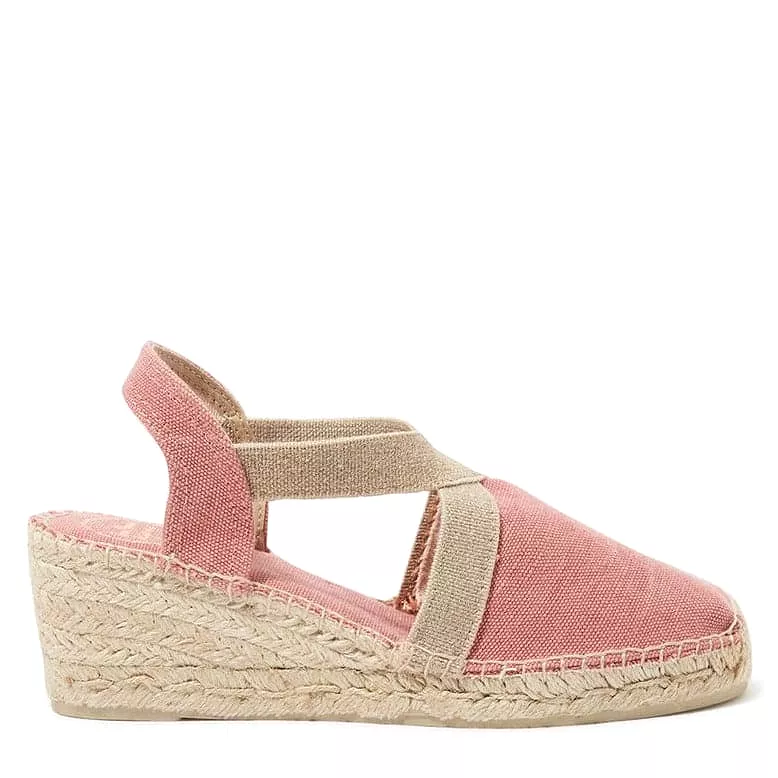 Plain Canvas Wedge Espadrille for Women - Terra-V