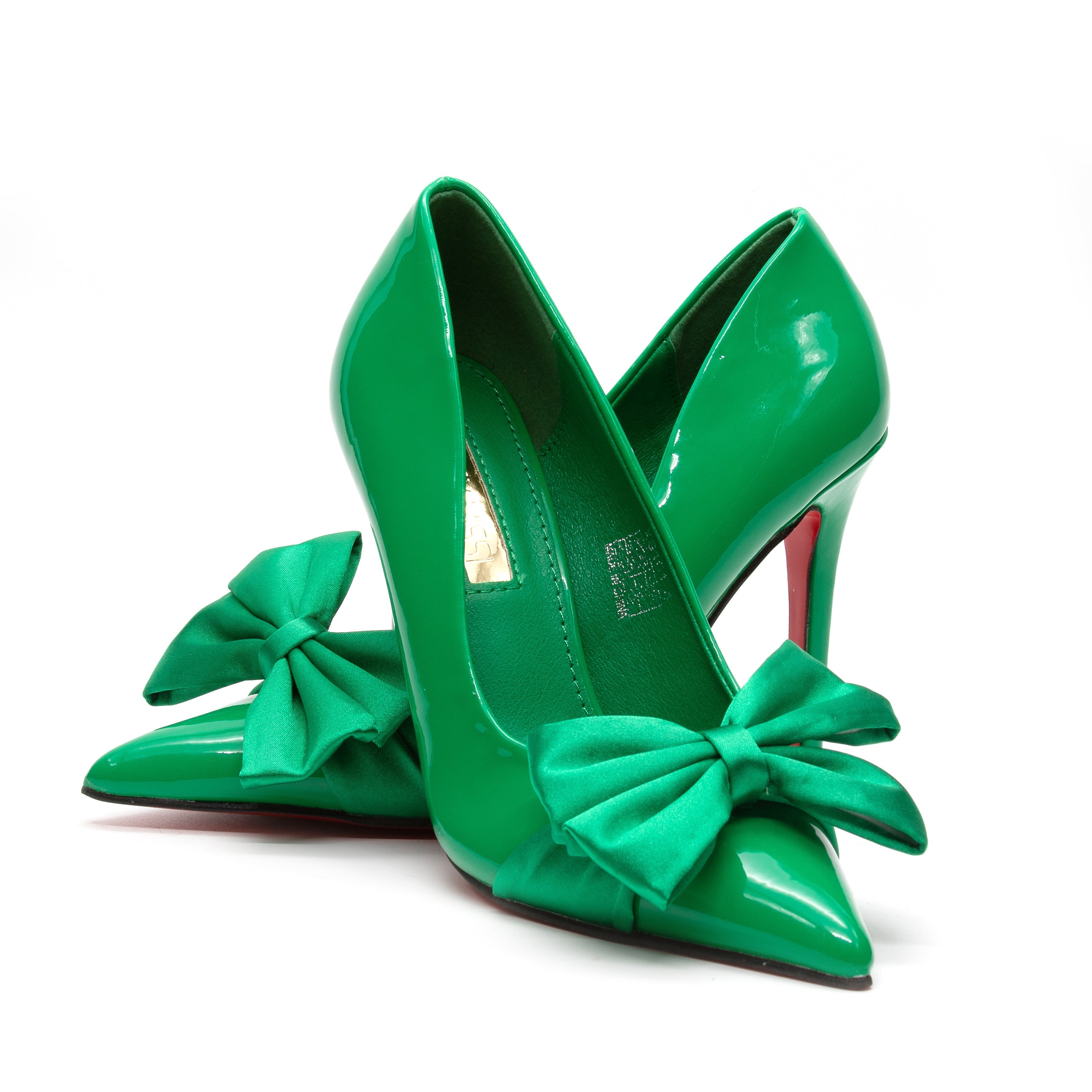 Pointed Toe Bow Knot Glossy High Heel