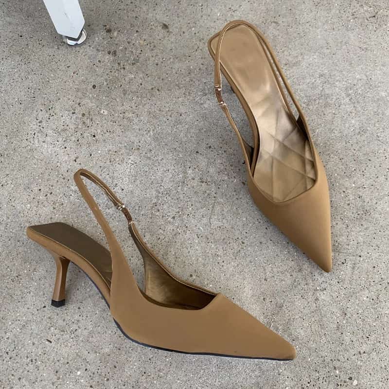 Pointed Toe Short Heel Mules