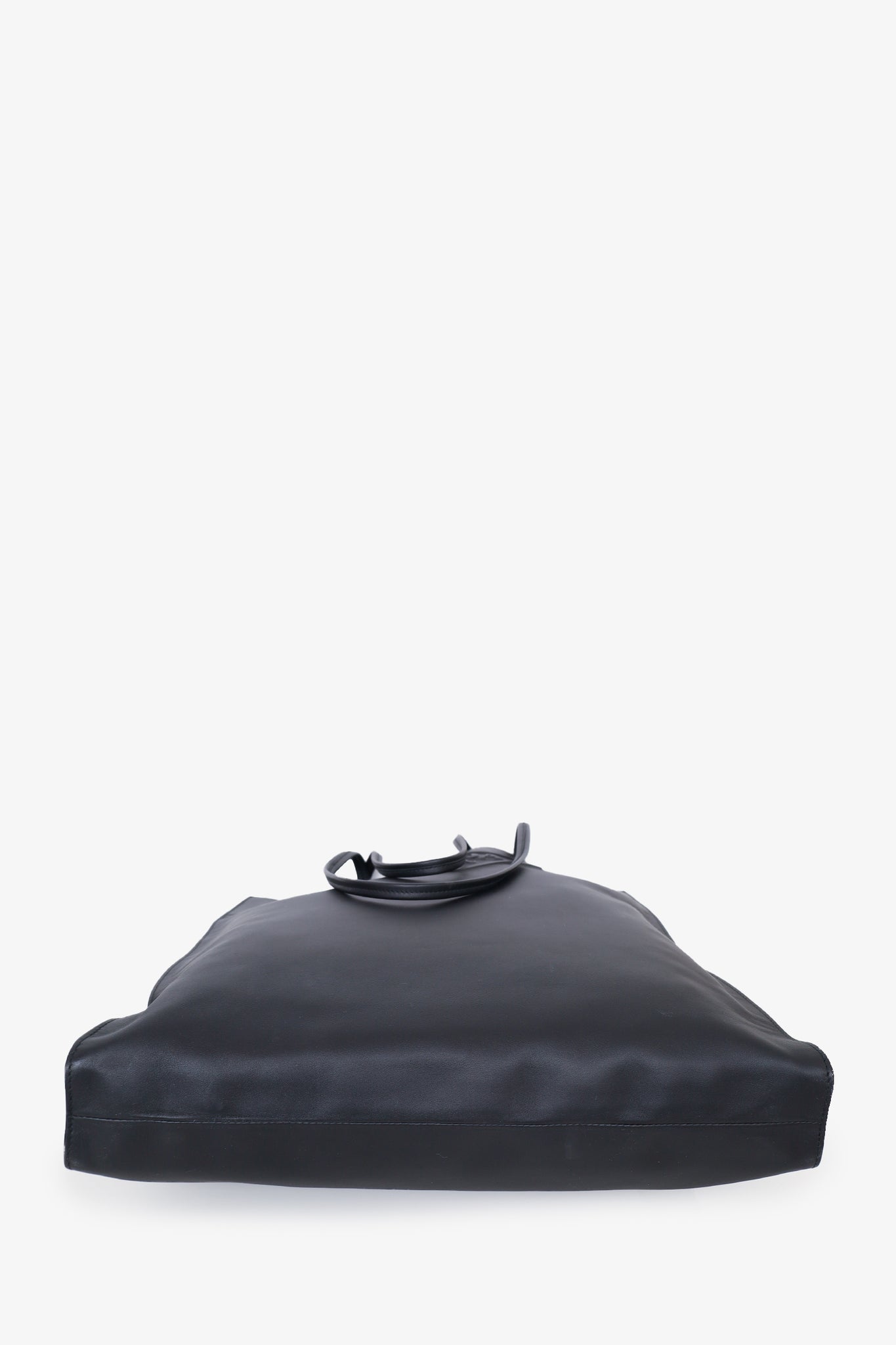 Prada 2022 Black Leather Front Logo Tote