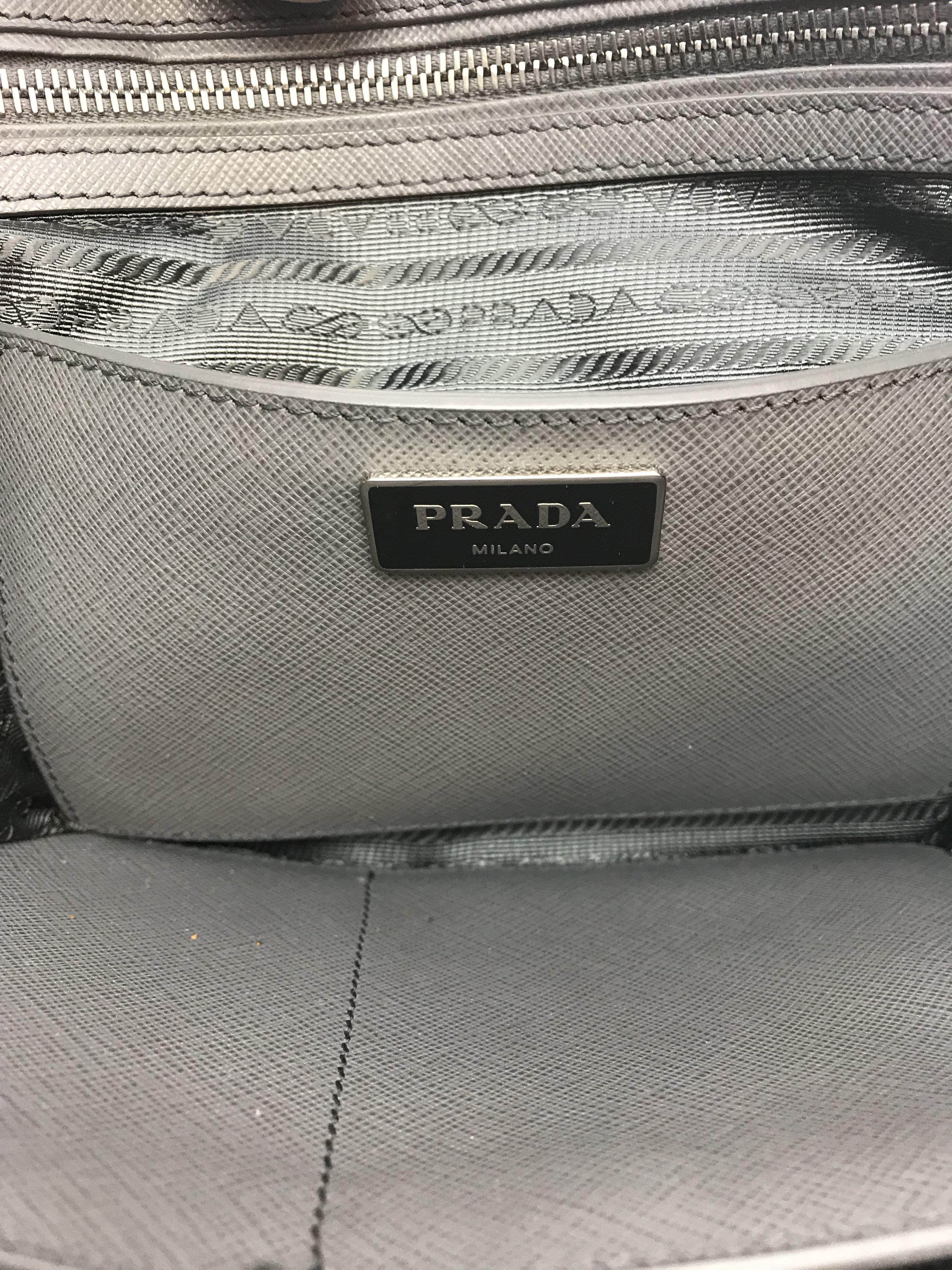 Prada Saffiano Lux Double Zip Medium Tote Bag