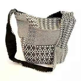 Queue black patterned shopper bag