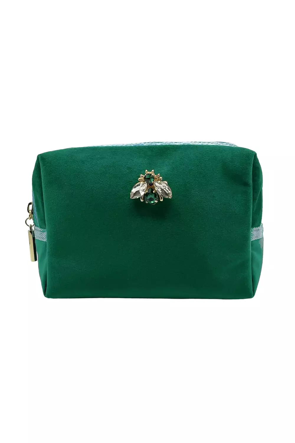 RECYCLED VELVET MAKEUP BAG EMERALD