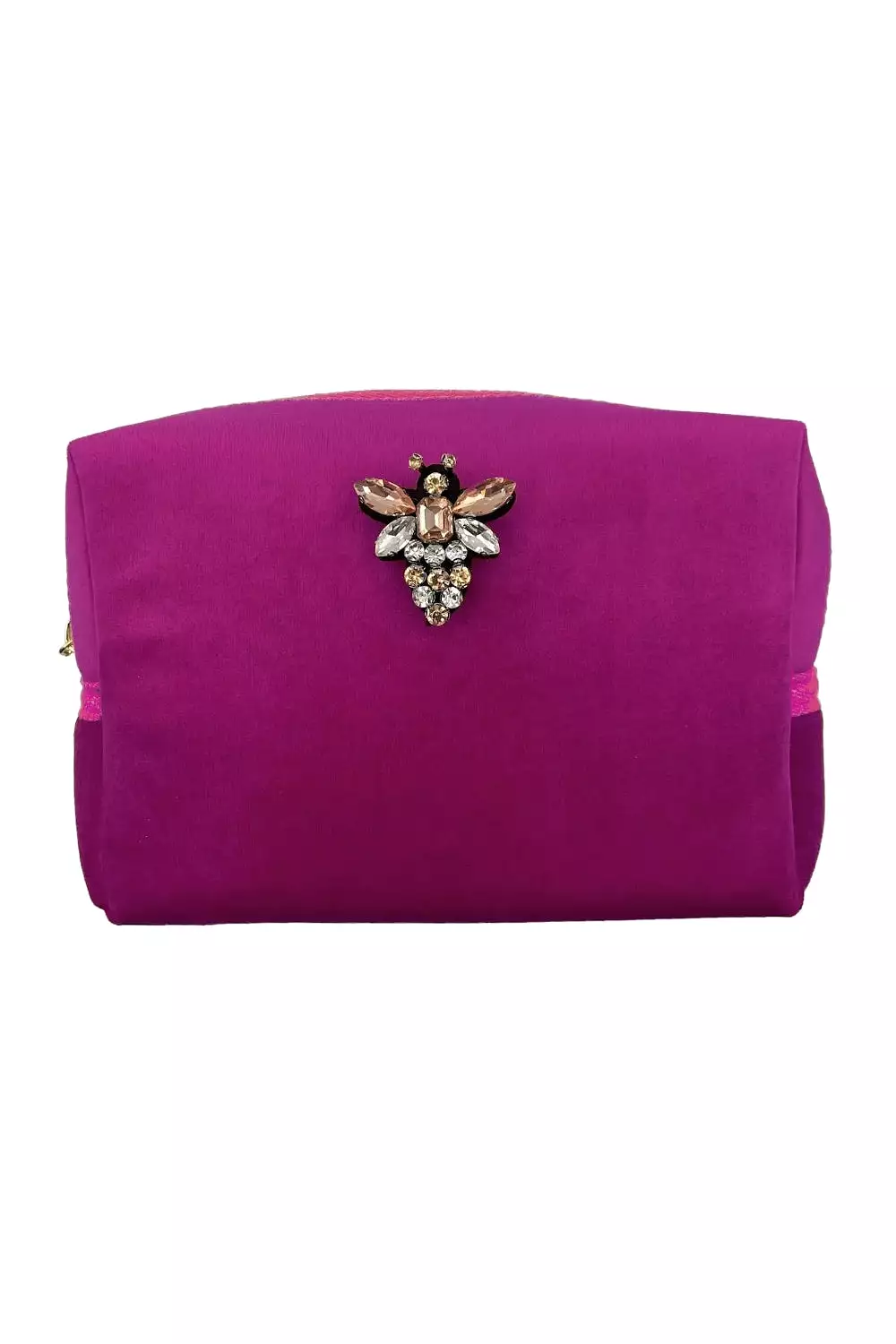 RECYCLED VELVET MAKEUP BAG FUCHSIA