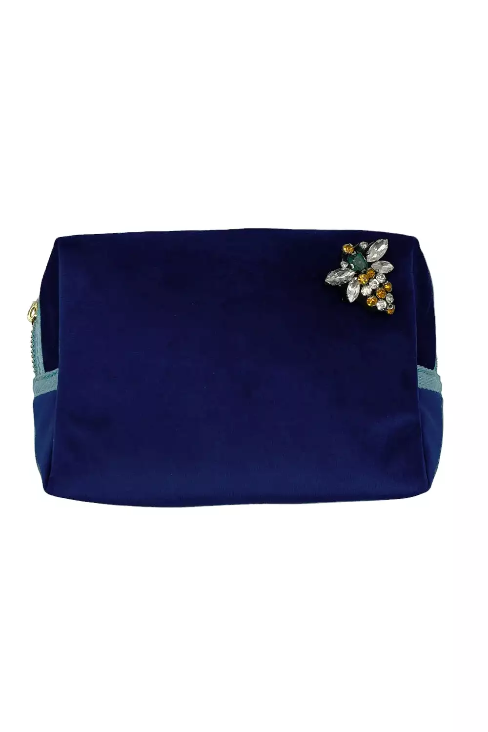 RECYCLED VELVET MAKEUP BAG NAVY